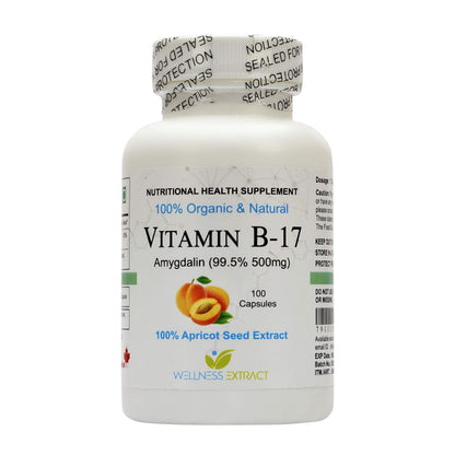 GALAXY HEALTHCARE Vitamin B17 Amygdalin 99.5% Apricot Kernel Extract Organic Natural -100 Capsules