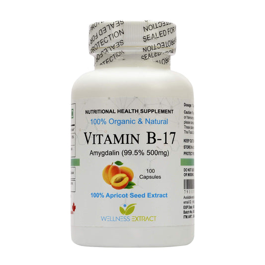 GALAXY HEALTHCARE Vitamin B17 Amygdalin 99.5% Apricot Kernel Extract Organic Natural -100 Capsules