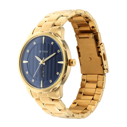 Titan Regalia Opulent Blue Dial Analog with Day and Date Metal Strap Wa- image 4