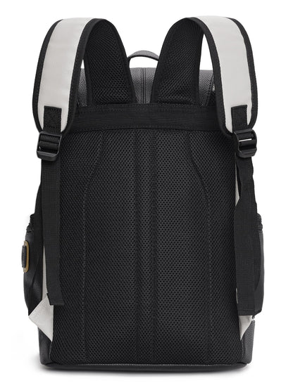 FUR JADEN Vegan Leather Anti Theft Casual Laptop Backpack with 15.6 Inch Laptop Pocket (BlackGrey)