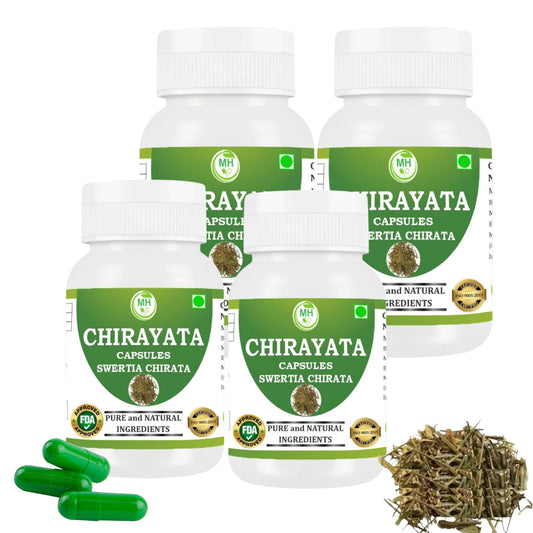 MORSAN HEALTHCARE Chirata herb capsules 500 mg – 60 Veg Capsules x 4 Pack | Swertia Chirata Extract | Herbal Supplement | Gluten-Free & Vegan-Friendly
