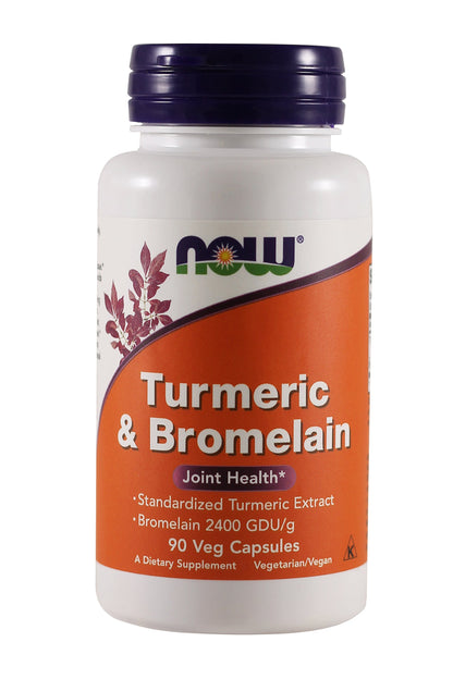 NOW Foods - Turmeric & Bromelain Joint Health - 90 Vegetarian Capsules (Multi-Pa