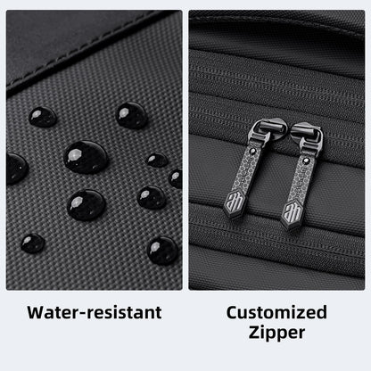 Arctic Hunter Trolley Backpack Expandable 52L Multiple Pockets Business Trolley Bag with 2 Wheels Aluminum Rolling Laptop Bag Stylish Suitcase for Business Travel Water Resistant Black