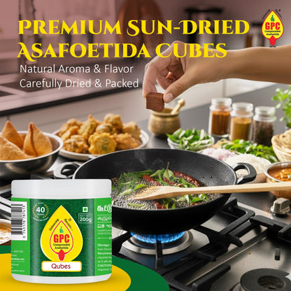 GPC Hing Cubes 200 GM | Compounded Asafoetida Cubes | Sun-Dried Perungayam Lumps | Natural Digestive & Aromatic Spice | Authentic Heeng for Indian Cooking | Enhances Flavour of Dal, Sambar & Curries