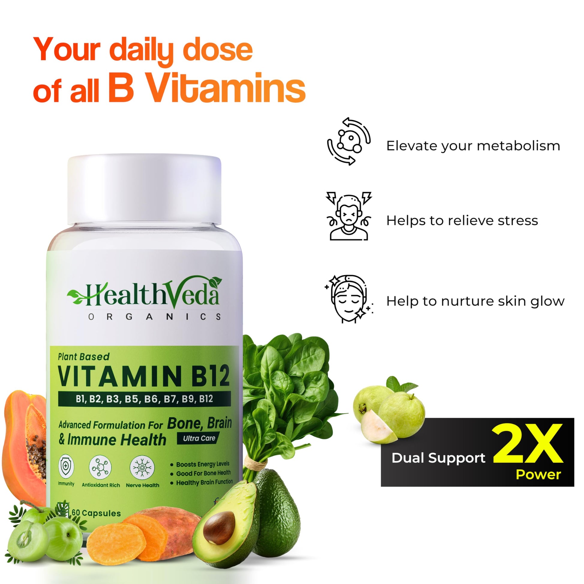HEALTH VEDA ORGANICS PRIVATE LIMITED Plant Based Vitamin B12 Supplement- image 7