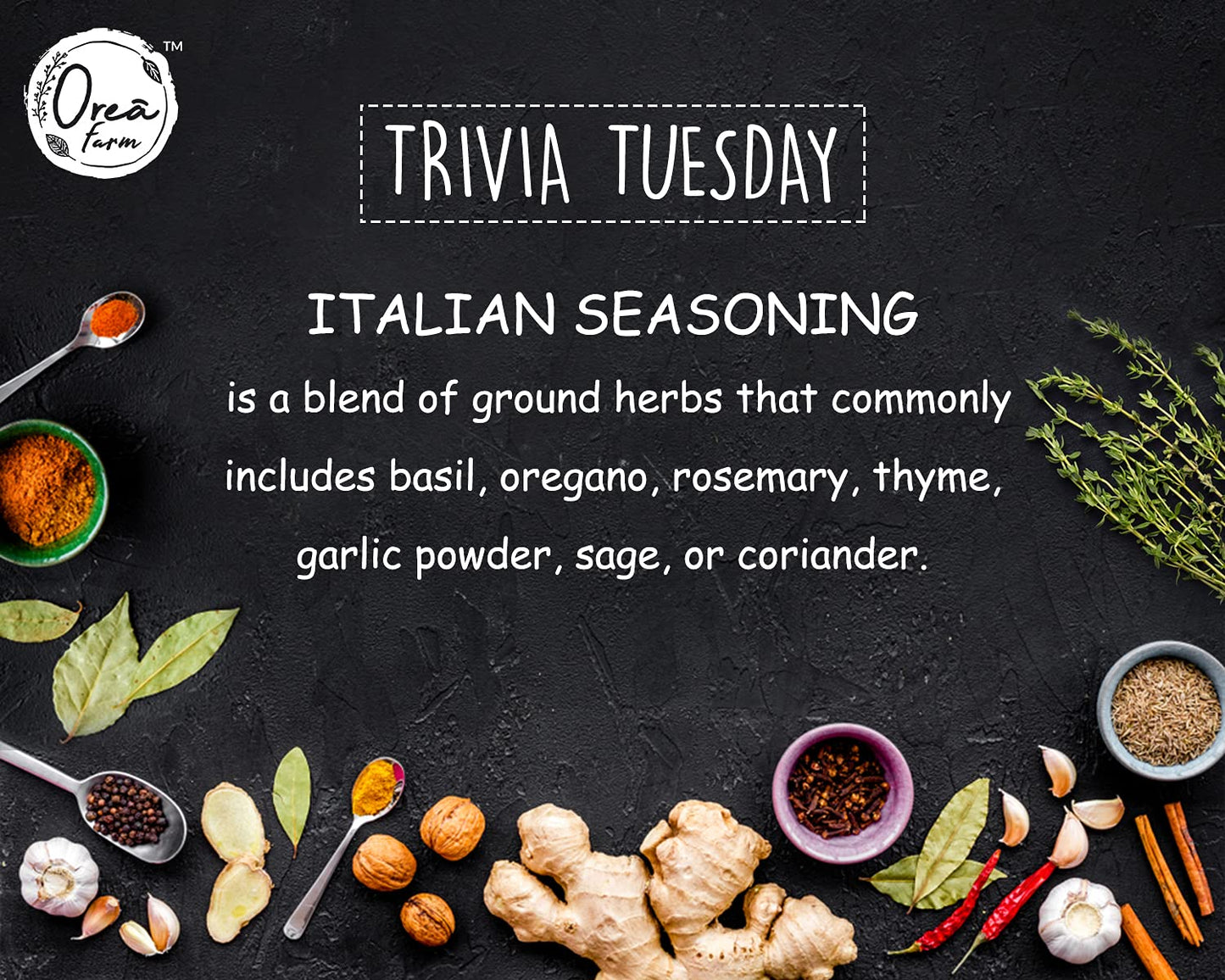 Orea Farm Italian Allspice Seasoning, 75gm, Aromatic Herb & Spice Mix for Pasta, Pizza, Salads & Continental Dishes