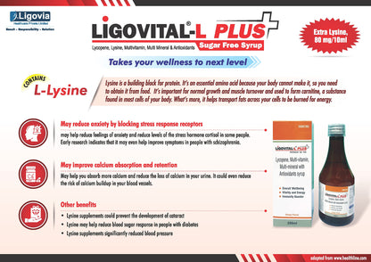 Ligovital L Plus-Lycopane,Multi-vitamin,Multi-Mineral With Antioxidants Syrup (Pack Of 2)