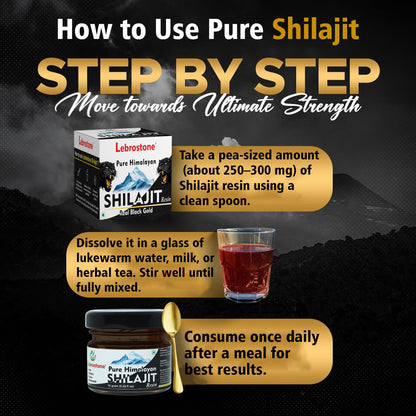 Lebrostone Pure Himalayan Shilajit Resin – | Natural Energy Booster | Enhances Strength, Stamina & Performance (10 g (pack of 1))