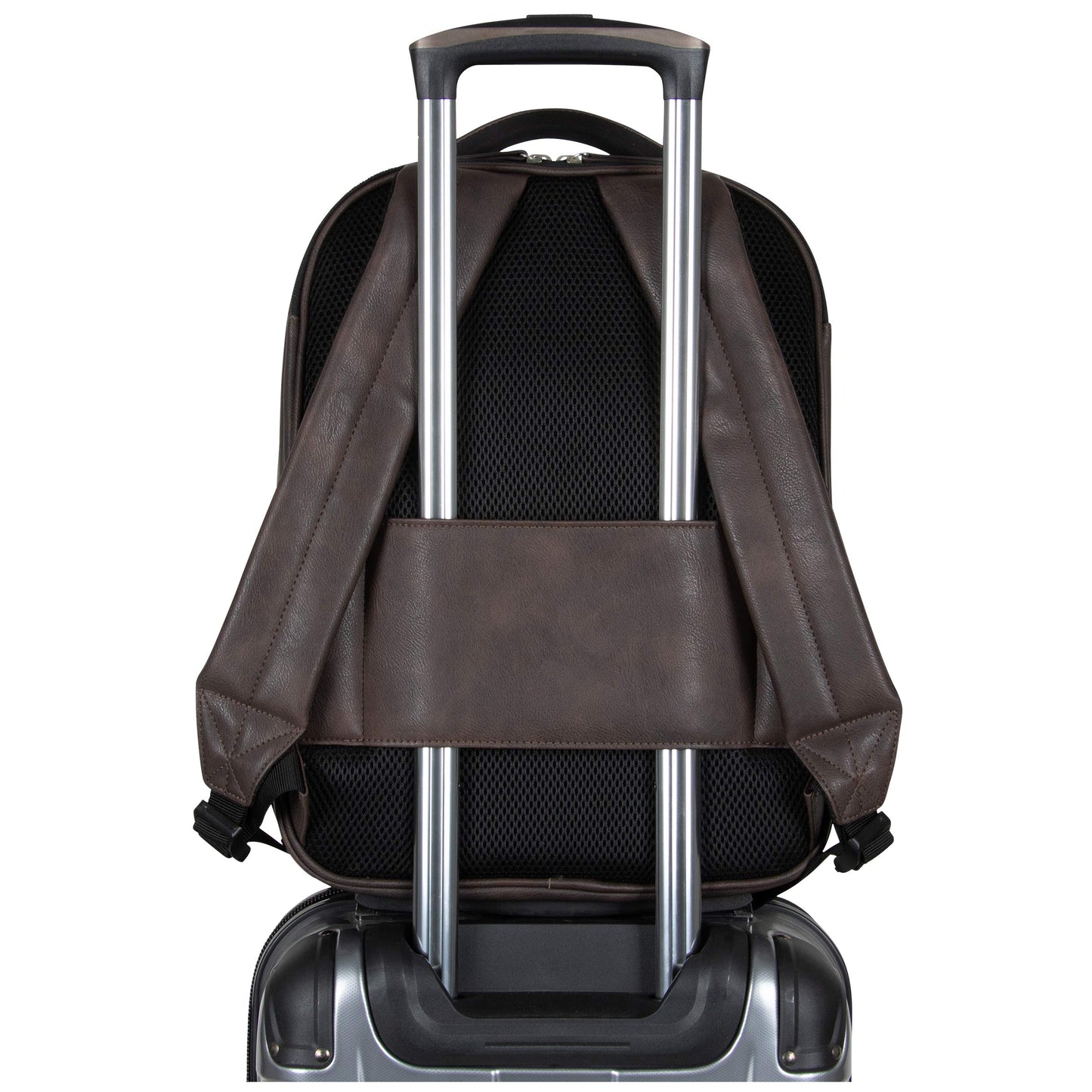 KENNETH COLE Reaction On Track Pack Vegan Leather 15.6” Double Compartment Laptop Backpack With RFID