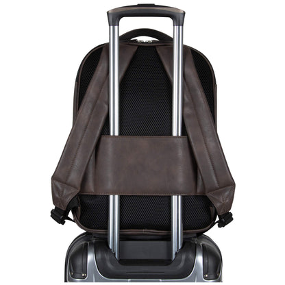 KENNETH COLE Reaction On Track Pack Vegan Leather 15.6” Double Compartment Laptop Backpack With RFID