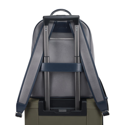 AETHON | Apex Backpack | 14-inch Shoulder Bag | PU Leather | Shape Resistant, Separate Laptop Compartment | Luggage Sleeve | Grey