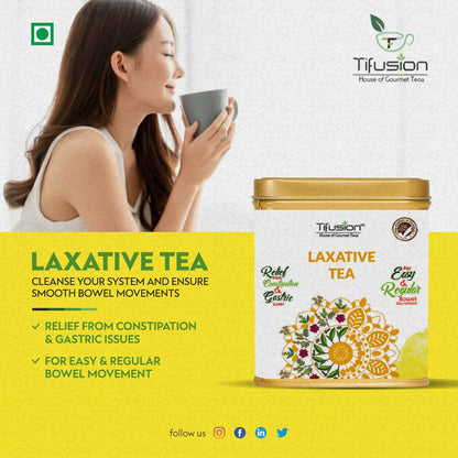Tifusion Natural Laxative Tea with Dandelion Senna Triphala Aloe Clove | Organic Whole Loose leaves Tea | 100 gms 50 Serving Cups