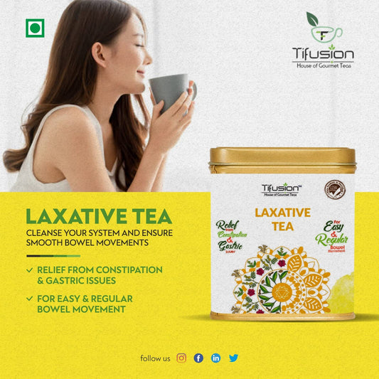 Tifusion Natural Laxative Tea with Dandelion Senna Triphala Aloe Clove | Organic Whole Loose leaves Tea | 100 gms 50 Serving Cups