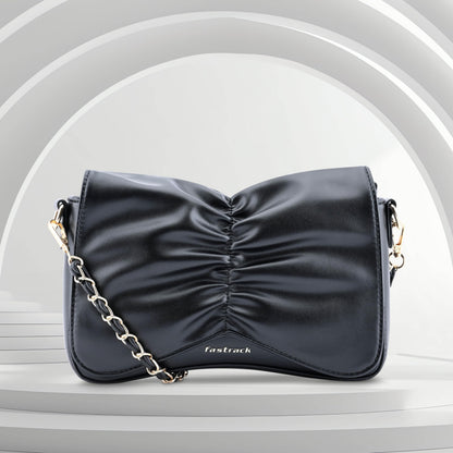 Fastrack Bow-tiful Sling | Faux-Leather Women's Handbags| Ladies Purse Handbag | Sling Bag for Casual Carry