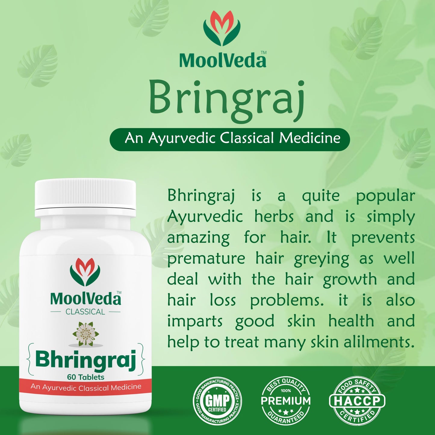 Bhringraj Tablets by Moolveda | Eclipta alba | 500mg (60 Tablets)- image 5