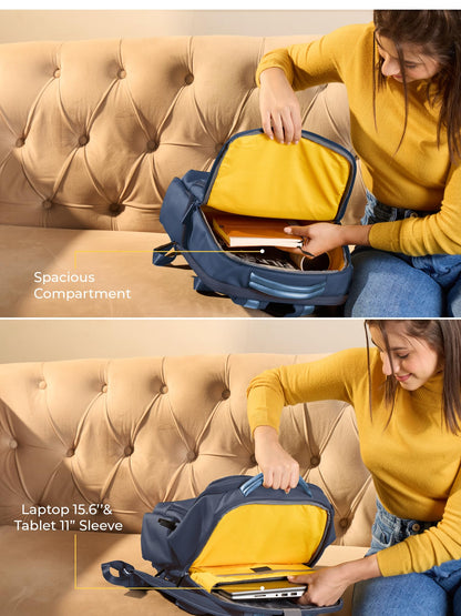 EUME Premium 15.6 in Laptop bags for Men & Women Office Use | Stylish Backpack Bag | Spacious Backpack for Travelling | 28L Polaris Midnight Blue