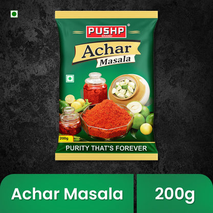 Pushp Brand Achar Masala | 200 G | Premium Blend of Traditional Spices | Ready-to-Use Pickle Mix | Authentic Homemade Pickle Masala | No Added Preservatives
