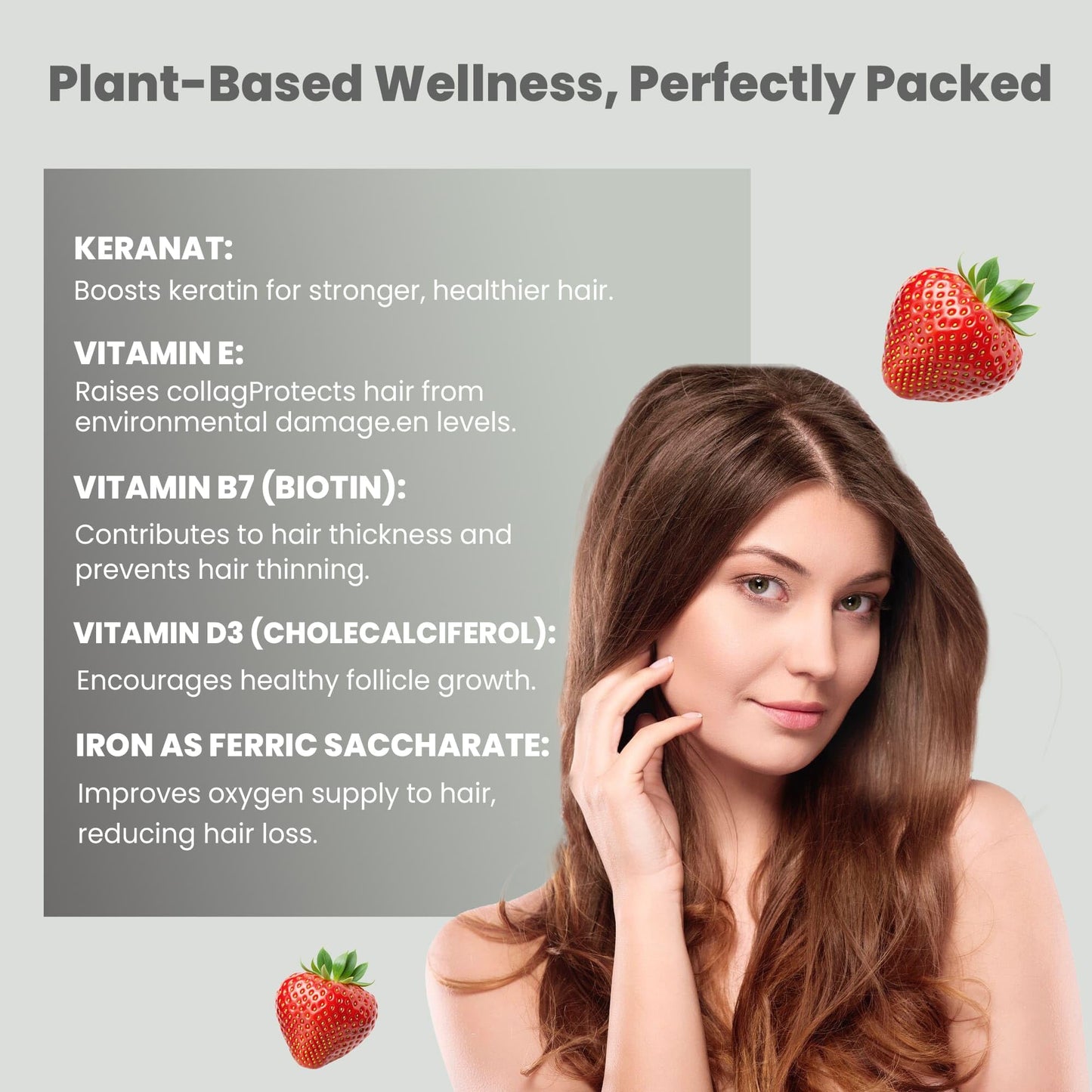 Stronger Me Hair Supplement with Plant Based Biotin, Vitamin E, Keranat- image 7