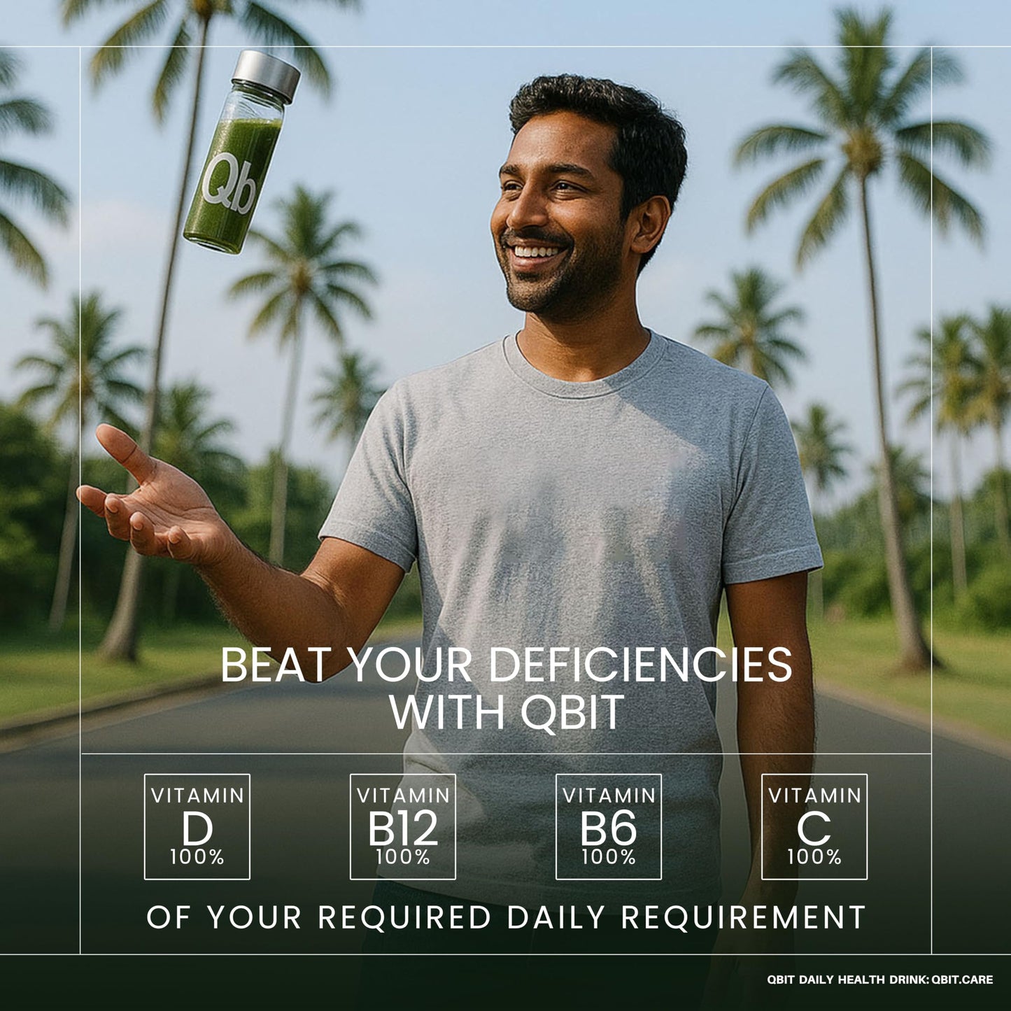 Qbit Probiotics Supplement for Men & Woman | 5 Servings | With Prebiotics, 60+ Multivitamins | Plant Based Nutrition Health Drink and Superfoods | Supports Gut Health, Energy, Immunity | Zero Sugar