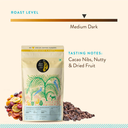 Blue Tokai Coffee Roasters Monsoon Malabar AA - Medium Dark Roast | French Press Coffee Grind 250g | 100% Arabica Beans | Specialty Grade | Freshly Roasted Ground Coffee