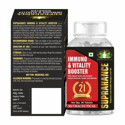 SVGH Health Care Suprahance Immuno Booster, Boost Overall Health | Immunity Booster Supplement For Immunity With Natural Ingredients For Men, Women | Immunity and Wellbeing (30 Tablets)