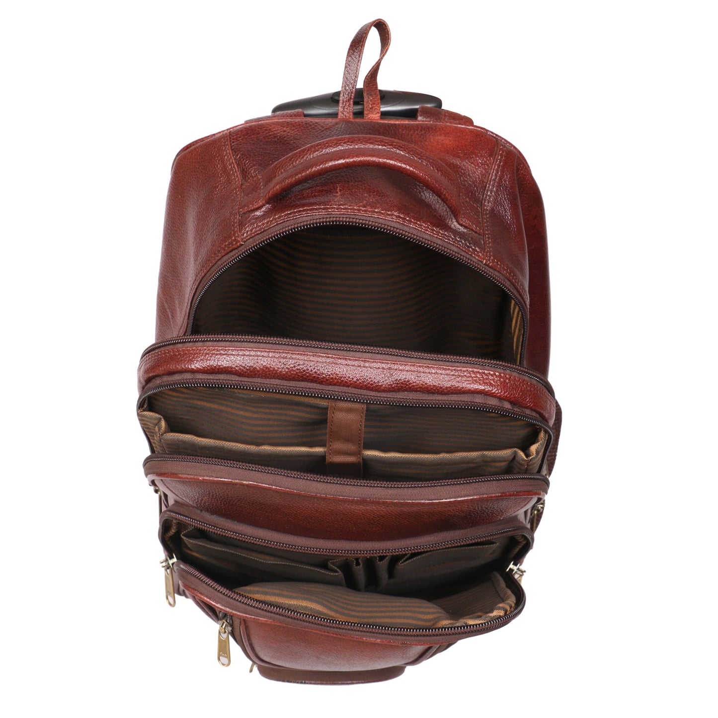 C COMFORT Leather Backpack Bag for Men and Women | Brown Trolley Backpack | Shoulder Backpack