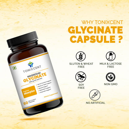 TONIXCENT Calm Digestion Blend | Garlic 650mg & Magnesium Glycinate 400mg Capsules | Supports Stress Relief, Heart Health & Muscle Recovery | 60+60 Vegan Capsules