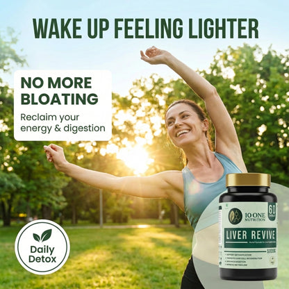 10 One Nutrition Liver Revive Detox 500mg with Kutki, Punarnava & 17 More Herbs | Care Fatty Liver, Digestive Enzymes & Natural Detox Support | 60 Veg Capsules