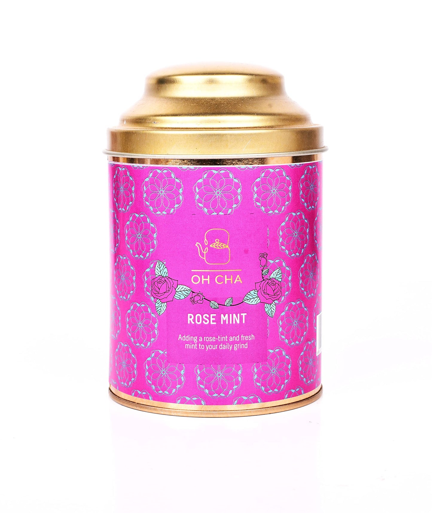 OH CHA - Rose Tea With Mint | 100gms, Herbal for Weight Loss | Natural Rose Petals and Peppermint Leaves | for Healthy Skin & Hair | 100% Whole Leaf