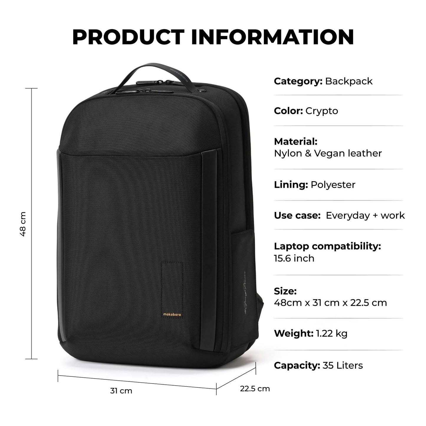 MOKOBARA The Autopilot Backpack Fits 15.6 Inch Laptop, 35L Capacity Pre- image 7