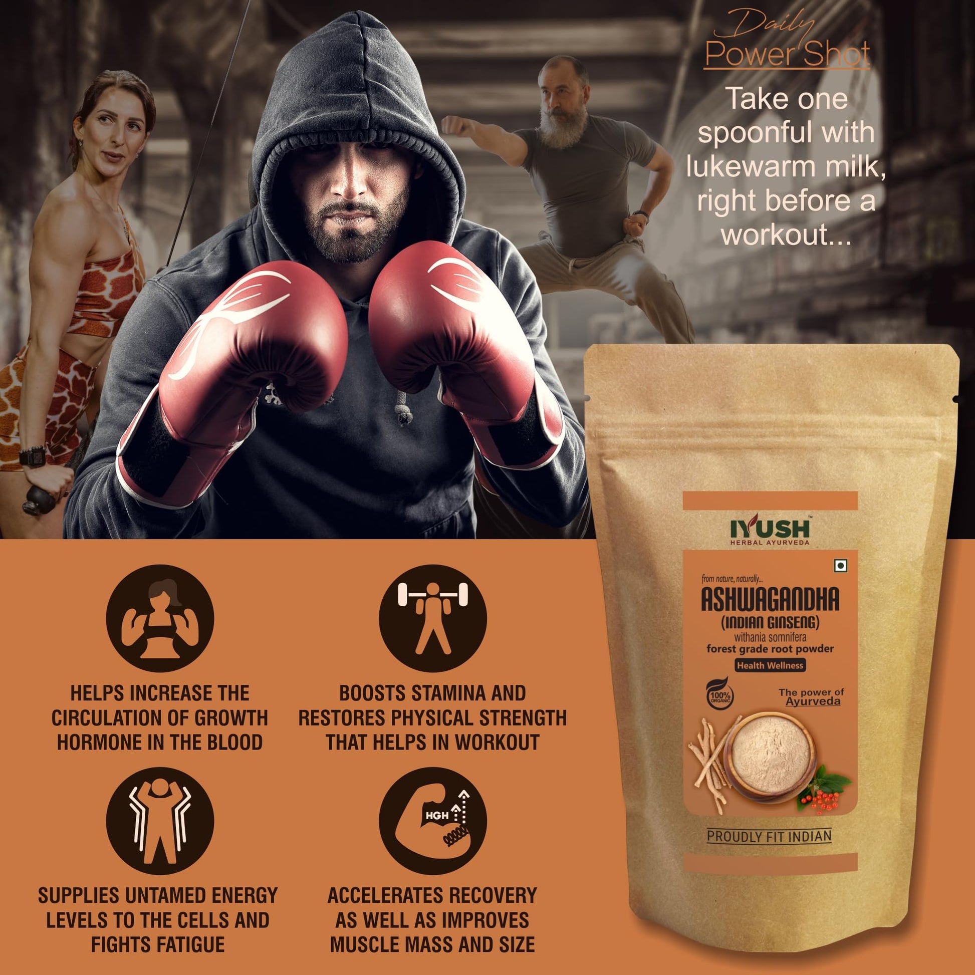 IYUSH Herbal Ayurveda Ashwagandha Powder – 900gm | Aswagandhada Powder- image 4