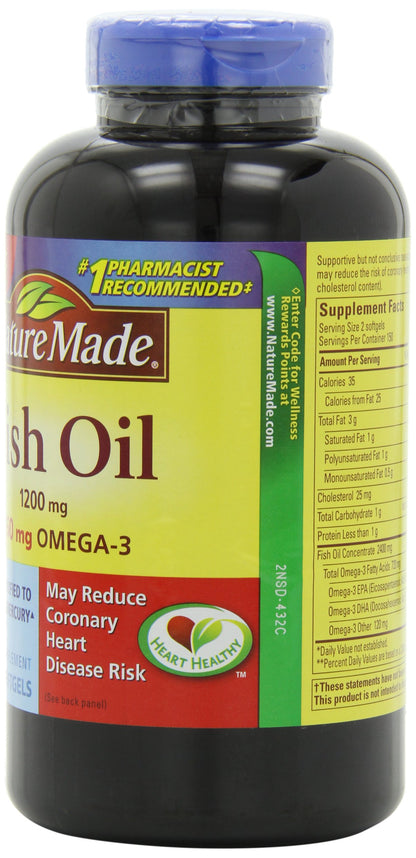 Nature Made Fish Oil Omega-3 1200mg, 300 Softgels