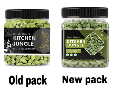 Kitchen Jungle Premium Green Cardamom (Elaichi) 100 Gm - Bold 8mm Size, Aromatic Spice for Culinary Delights