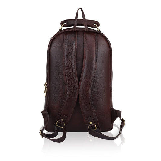 DORPER MONEY HILL Genuine Leather Backpack laptop Bag Stylish Durable Office Use Professional Bag for Men Women (ELITE BROWN, Leather)