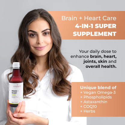 Autoimmunity care Brain + Heart Care | For Brain, Heart, Joint, Skin, Eye & Immune System Support | Advanced Blend of Phospholipids, EPA & DHA Omega 3, Astaxanthin, C0Q10 & Antioxidants | 250 ML Oil