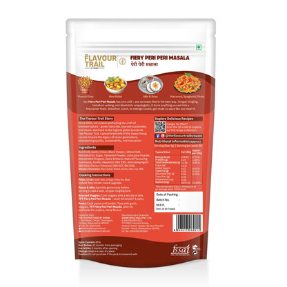 Pure & Natural - Fiery Peri Peri Masala 100g | Spicy Peri Peri Seasoning | No Preservatives | No Artificial Colours | Natural Ingredients | For Fries, Chicken, Popcorn