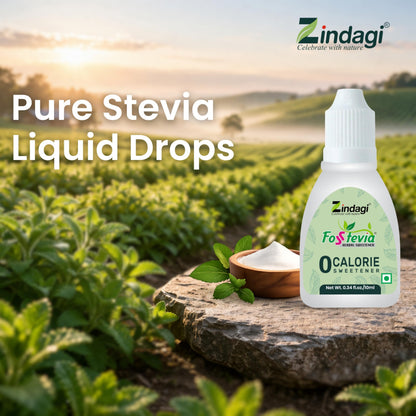 Zindagi Stevia Liquid Drops | Zero Calorie & Sugar Free Sweetener | 200 Servings