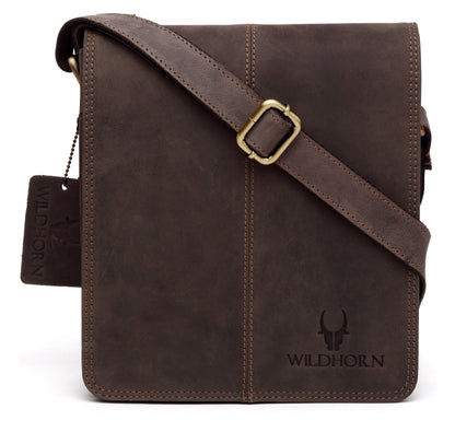 WildHorn Genuine Leather Sling Bag for Men | Minimalist, Spacious & Durable | Flap Closure | Adjustable Strap | 1-Year Warranty