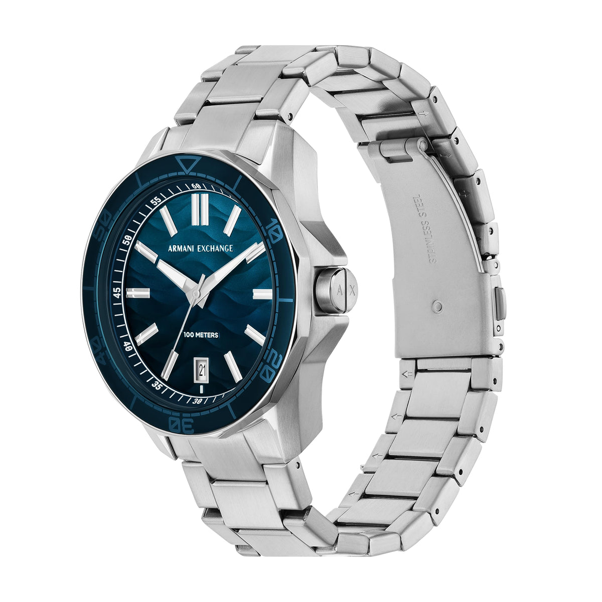Armani Exchange Analog Blue Dial Men's Stainless Steel Watch-Ax1950