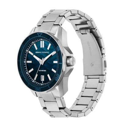 Armani Exchange Analog Blue Dial Men's Stainless Steel Watch-Ax1950