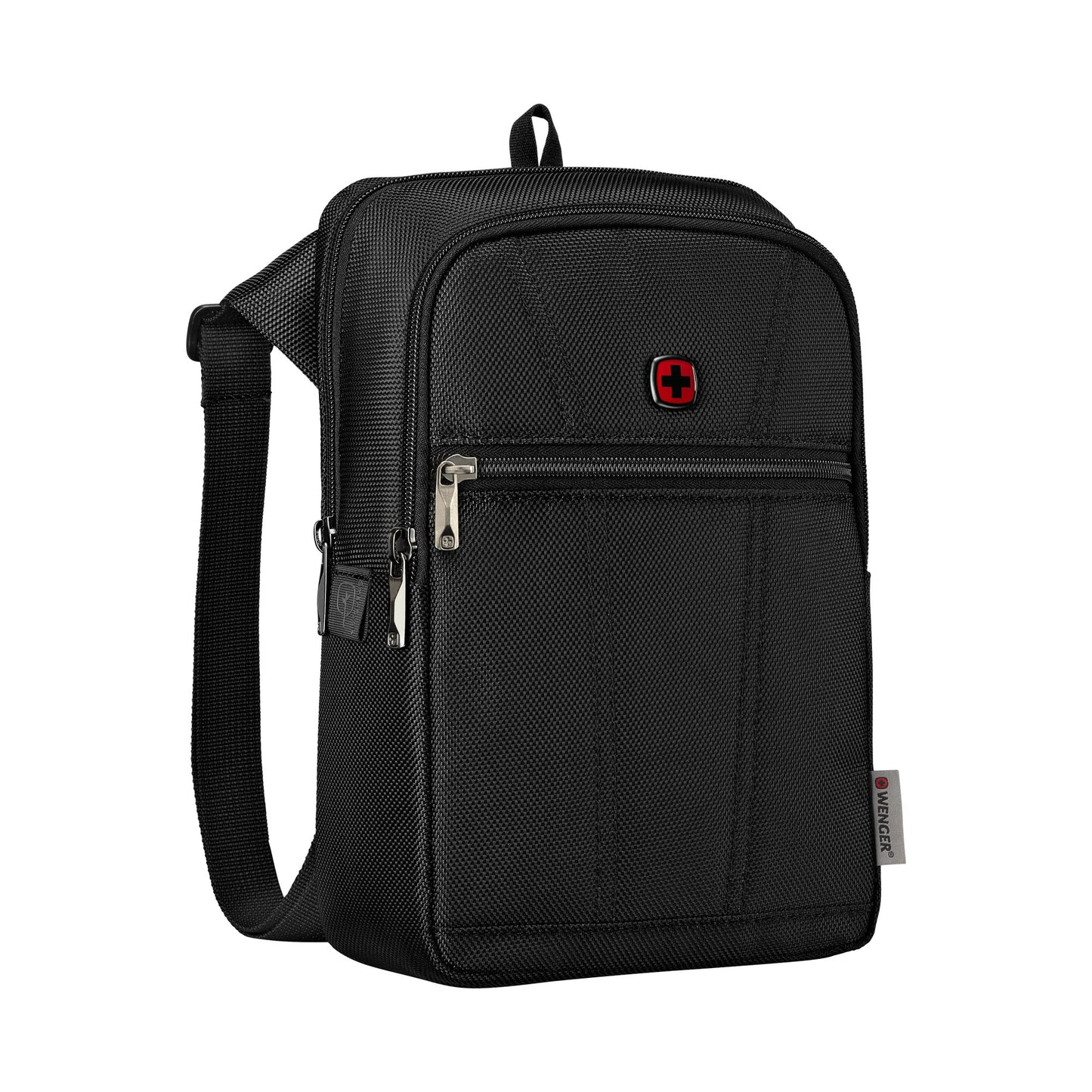 WENGER, BC First, Vertical Crossbody Bag, Black Swiss Designed-Blend of Style and Function, 612273