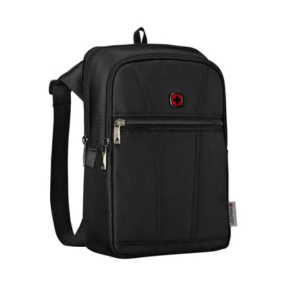 WENGER, BC First, Vertical Crossbody Bag, Black Swiss Designed-Blend of Style and Function, 612273