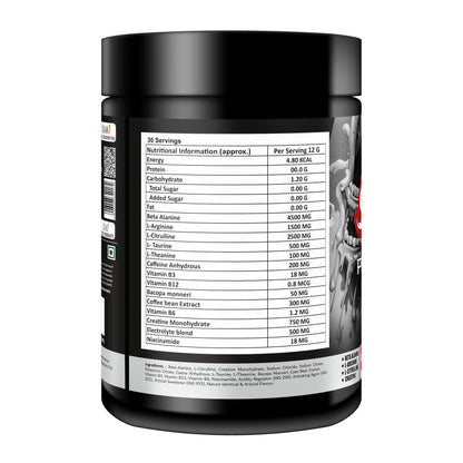 FOURTH GEAR SHRIEK Pre Workout Powder | Extreme Energy, Pump & Focus Formula | Caffeine, Citrulline & Beta Alanine Blend | Muscle Strength & Endurance Booster | 30 Servings (Unisex, Spicy Guava)