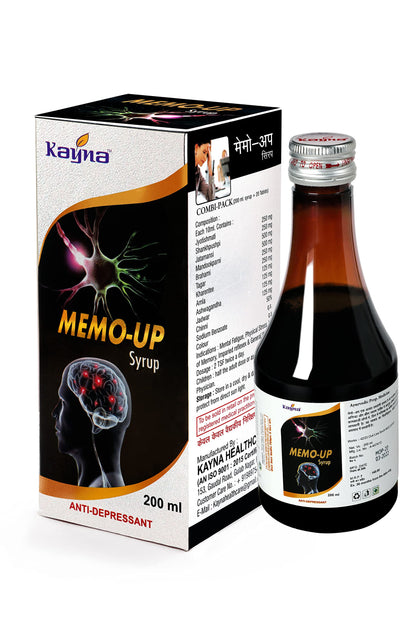 Kayna Memo Up Syrup + Tablet Combo with Jyotishmati, Brahmi & Ashwagandha – Pack of 2