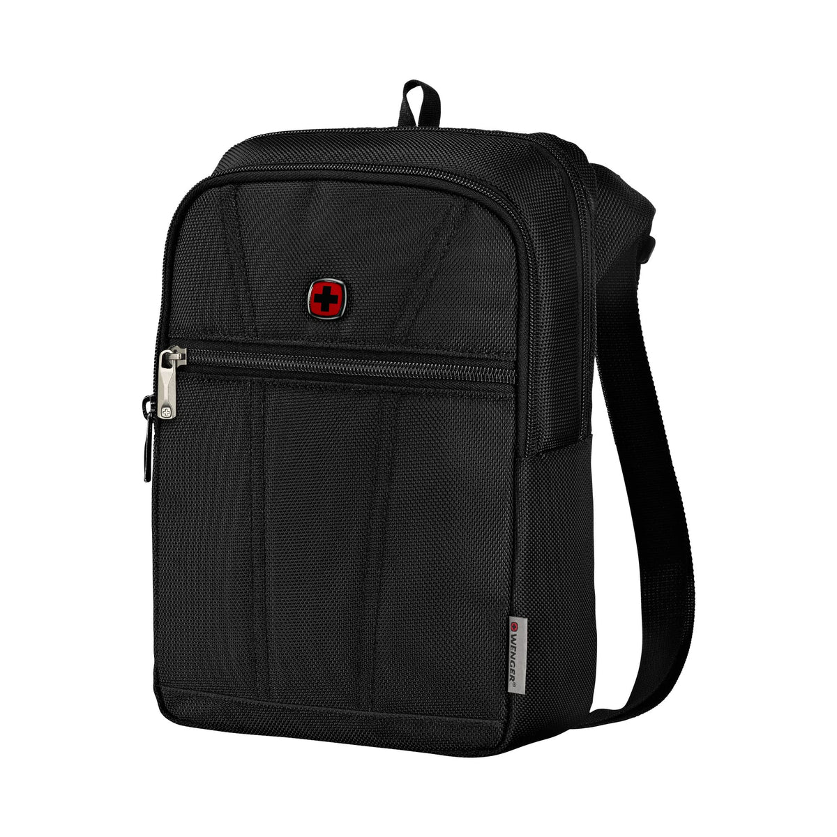 WENGER, BC First, Vertical Crossbody Bag, Black Swiss Designed-Blend of Style and Function, 612273
