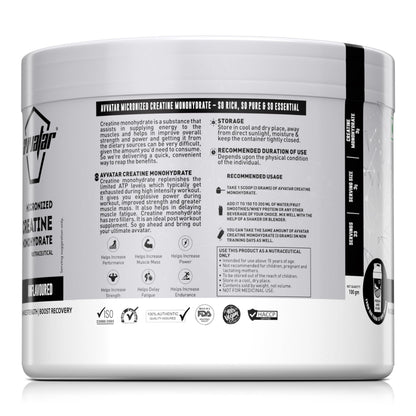 avvatar MICRONIZED CREATINE MONOHYDRATE Powder (100G, 33 Servings) | Un- image 4