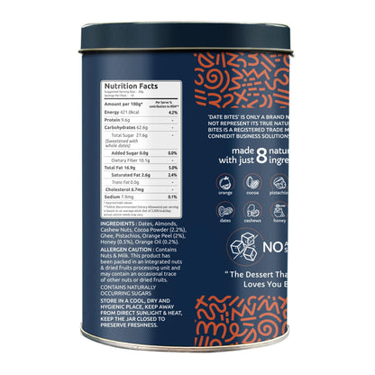 Farmley Dark Choco Orange Date Bites 200g I Dates Barfi Made with Dates,Cocoa Powder,Pista,Cashews,Almonds,Honey,Orange and Pure Ghee,Chocolate Flavoured Healthy Delicious Indian Sweets,No Added Sugar