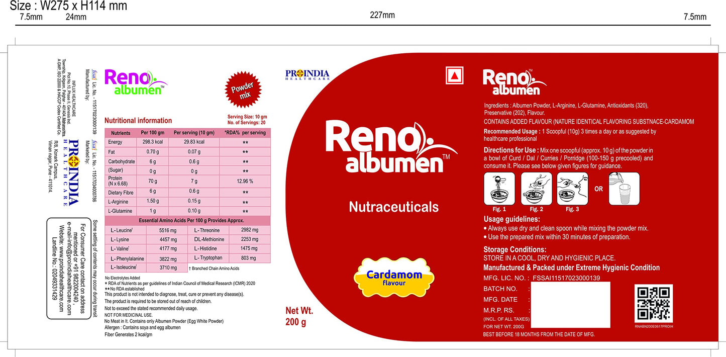 Proindia Health Care Renoalbumen 200 Grams