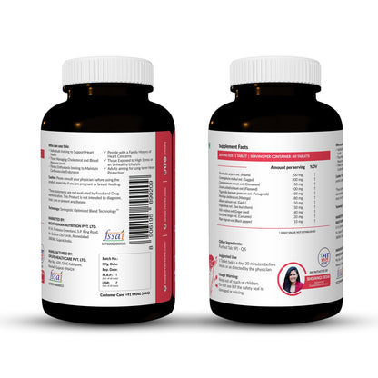SATVAM Advanced Heart Care Premium Plant-Based Supplement for Natural Heart Support & Cardiovascular Wellness Helps Maintain Healthy Circulation & Heart Function (60 Tablets)