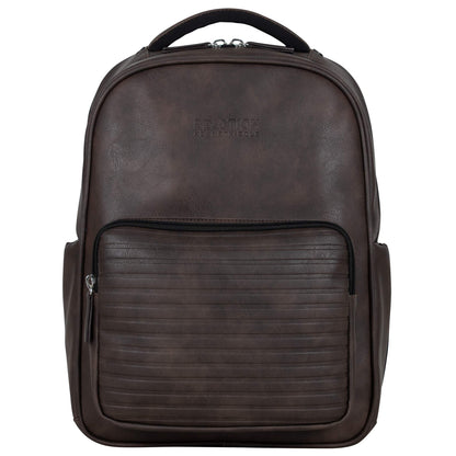 KENNETH COLE Reaction On Track Pack Vegan Leather 15.6” Double Compartment Laptop Backpack With RFID